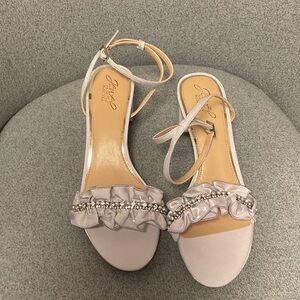 Jewel Badgley Mischka Lavender Sandals with Rhinestone Detail